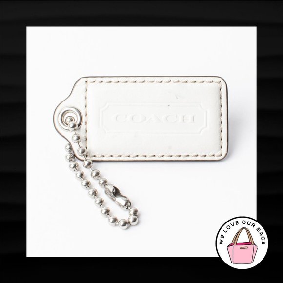 2.5" Large COACH WHITE PATENT LEATHER KEY FOB - Picture 1 of 1